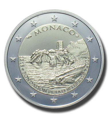 2015 Monaco 800th Anniversary of the Construction of the First Fortress on the Rock 1215 2 Euro Coin