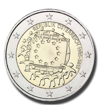 2015 Austria The 30th Anniversary of the EU Flag 2 Euro Coin