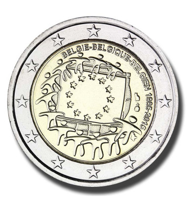 2015 Belgium 30th Anniversary of the EU Flag 2 Euro Coin