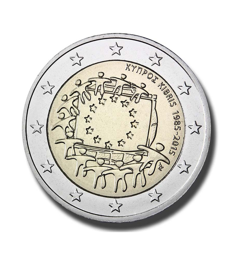 2015 Cyprus The 30th Anniversary of EU Flag 2 Euro Coin