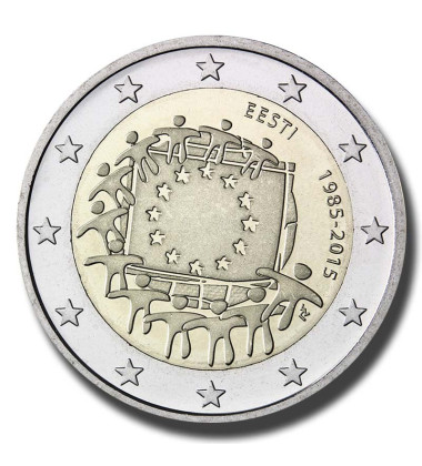 2015 Estonia The 30th Anniversary of EU Flag 2 Euro Coin