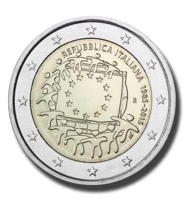 2015 Italy The 30th Anniversary of EU Flag 2 Euro Coin