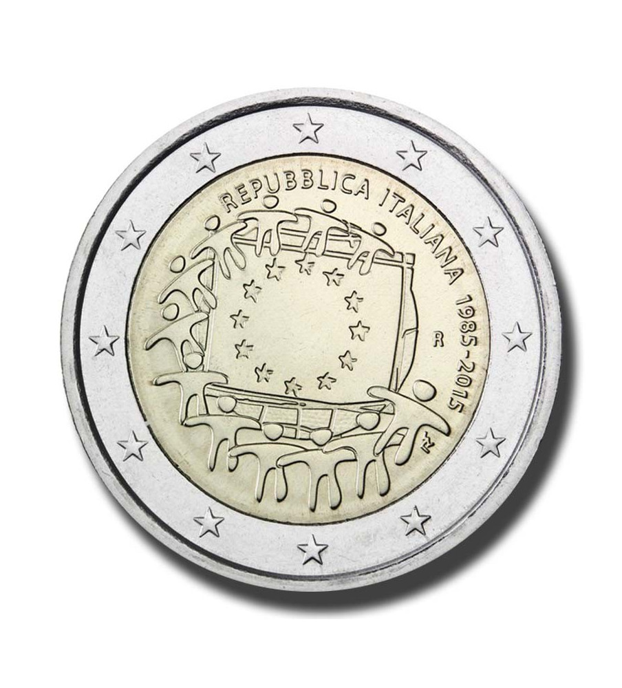 2015 Italy The 30th Anniversary of EU Flag 2 Euro Coin