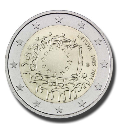 2015 Lithuania The 30th Anniversary of EU Flag 2 Euro Coin