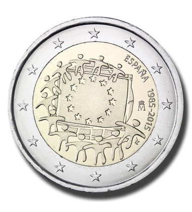 2015 Spain The 30th Anniversary of the EU Flag 2 Euro Coin