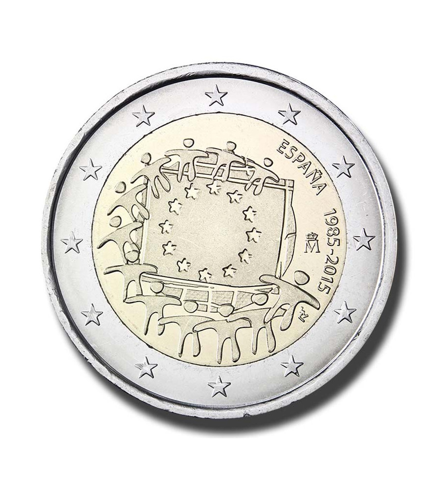 2015 Spain The 30th Anniversary of the EU Flag 2 Euro Coin