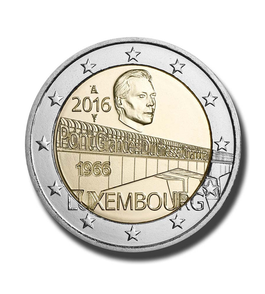 2016 Luxembourg 50 Years of Grand Duchess Charlotte Bridge 2 Euro Coin