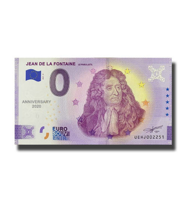 Anniversary 0 Euro Souvenir Banknote Jean De La Fontaine France UEHJ 2021-8