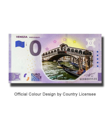 0 Euro Souvenir Banknote Venecia Ponte Di Rialto Colour Italy SEDD 2021-1