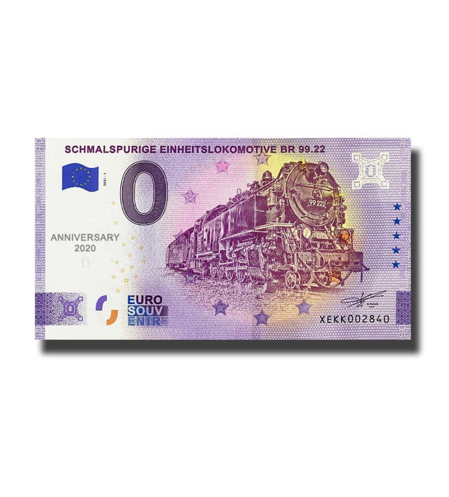 Anniversary 0 Euro Souvenir Banknote Schmalspurige Einheitslokomotive Br 99.22 Germany XEKK 2021-1