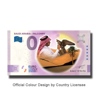 0 Euro Souvenir Banknote Falconry Colour Saudi Arabia SAACF 2021-1