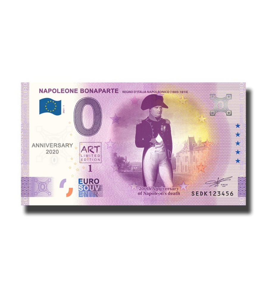 Anniversary 0 Euro Souvenir Banknote Napoleon Bonaparte Italy SEDK 2021-1