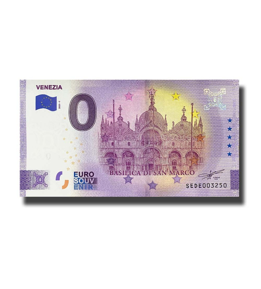 0 Euro Souvenir Banknote Venezia Italy SEDE 2021-1