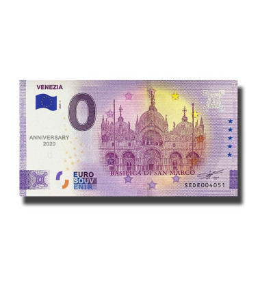 Anniversary 0 Euro Souvenir Banknote Venezia Italy SEDE 2021-1