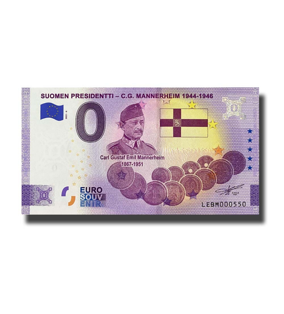 0 Euro Souvenir Banknote Suomen Presidenti C.G Mannerheim 1944-1946 Finland LEBM 2021-6