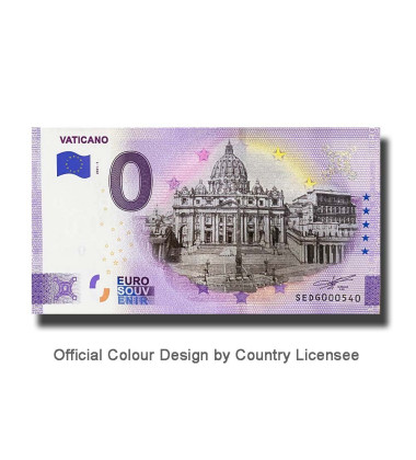 0 Euro Souvenir Banknote Vaticano Colour Italy SEDG 2021-1