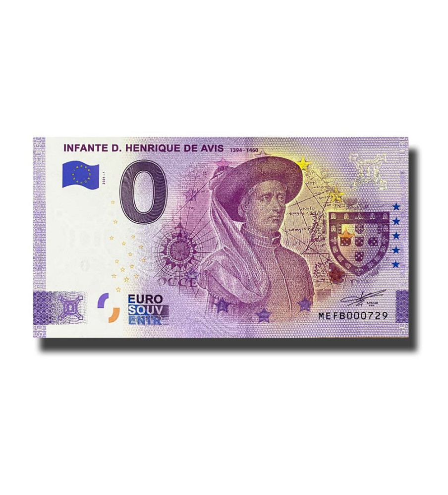 0 Euro Souvenir Banknote Infante D. Henrique De Avis Portugal MEFB 2021-1