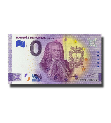 0 Euro Souvenir Banknote Marques De Pombal Portugal MEEZ 2021-1