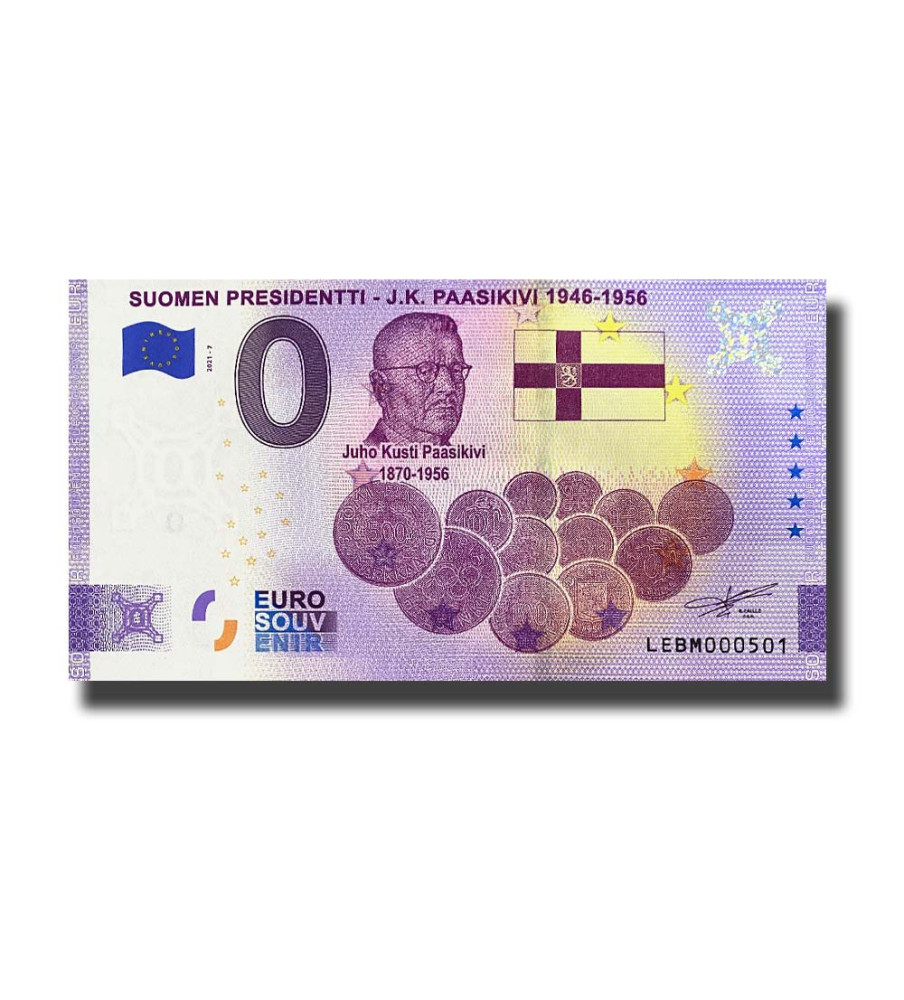 0 Euro Souvenir Banknote Suomen Presidenti J.K. Paasikivi 1946 - 1956 Finland LEBM 2021-7