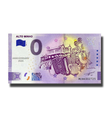 Anniversary 0 Euro Souvenir Banknote Alto Mihno Portugal MEDK 2021-1