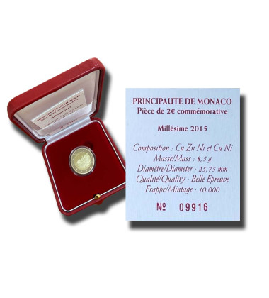 2015 Monaco 800th Anniversary of the Construction of the First Fortress on the Rock 1215 2 Euro Coin