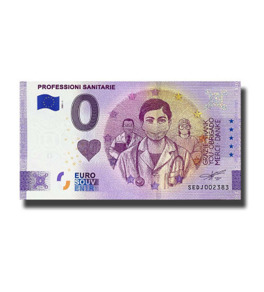 0 Euro Souvenir Banknote Professioni Sanitarie Italy SEDJ 2021-1