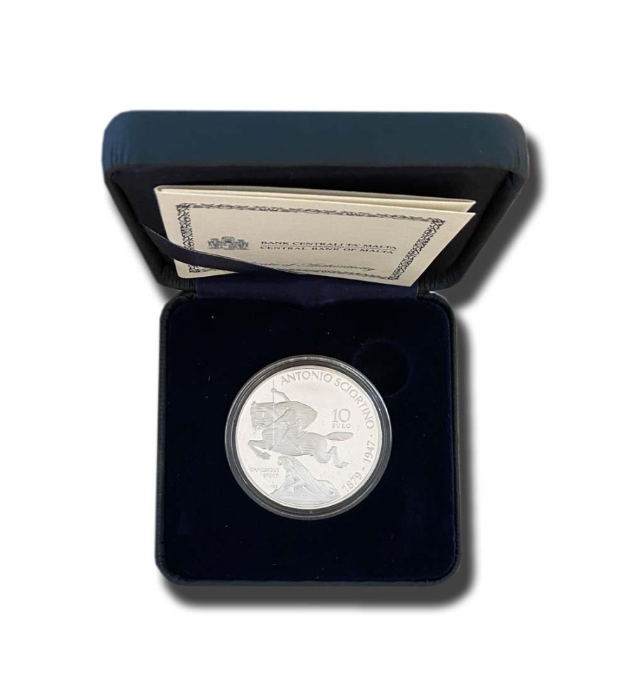 2016 Malta €10 Antonio Sciortino 1879-1947 Commemorative Silver Coin Proof