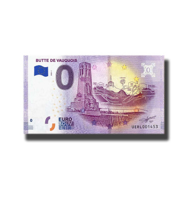 0 Euro Souvenir Banknote Butte De Vanquois France UERL 2020-1