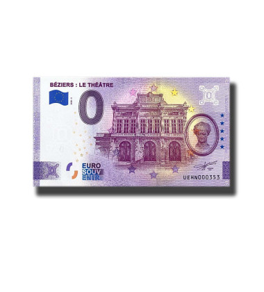 0 Euro Souvenir Banknote Beziers: Le Theatre France UEHN 2020-3