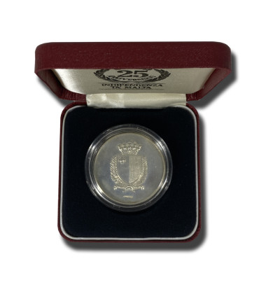 1989 Malta Medal 25 Years of Independence 925 Silver