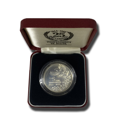 1989 Malta Medal 25 Years of Independence 925 Silver