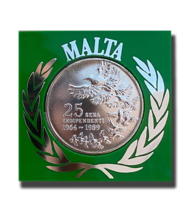 1989 MALTA MEDAL 25 YEARS OF INDEPENDENCE SILVER GILT